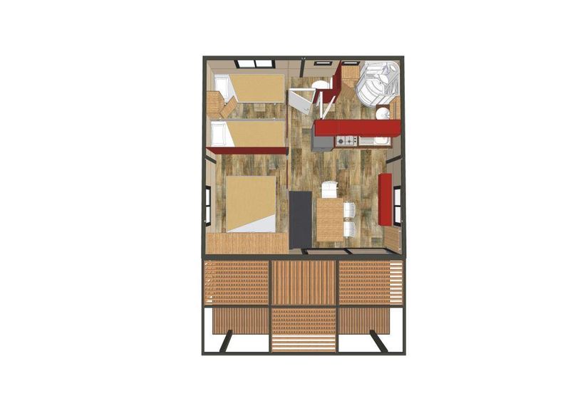 Location de chalet dans un camping avec piscine en provence pour 4 à 5 personnes