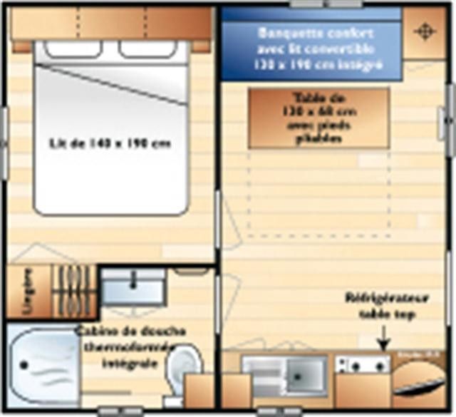 Location de Mobil home pour 2 à 4 personnes
